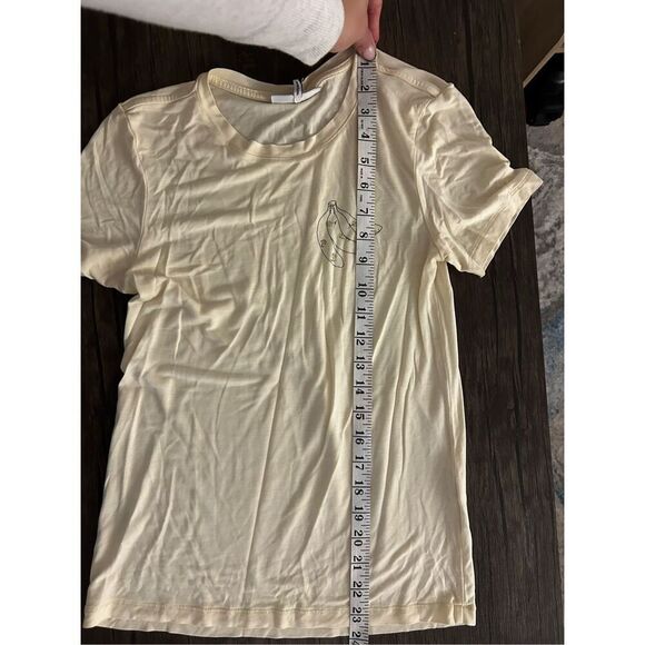Ganni Pastel Yellow Banana Crewneck T-Shirt Size S Microfloral Snack Spring Time - Picture 12 of 13